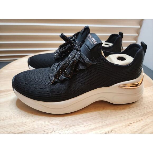 Skechers Street Pretty Knitty Sneakers – Women’s 9.5 Black | Memory Foam | NIB - Picture 6 of 10